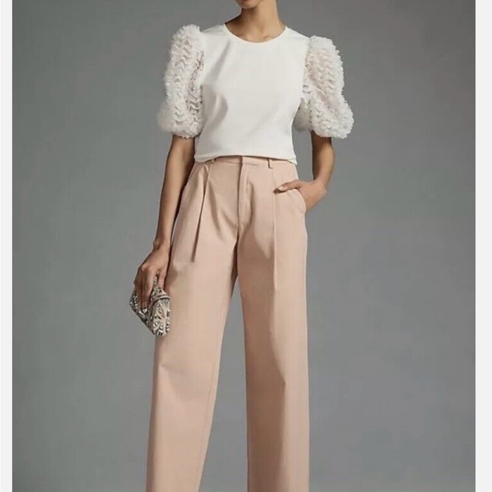 Elegant White Puff Sleeve Tee, from Anthropologie, size XL - Picture 3 of 9